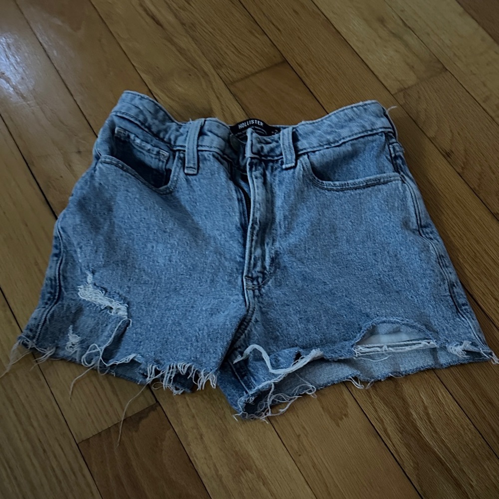 Hollister Distressed Light Blue Denim Cutoff Shorts